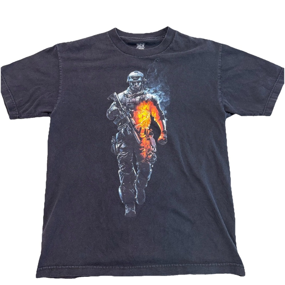 Dice Battlefield 3 Game Stuff Video Game Promo Graphic Black T-Shirt Adult Sz M